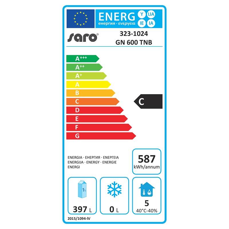 Saro Køleskab med ventilation GN TNB - 600 - Billede 2