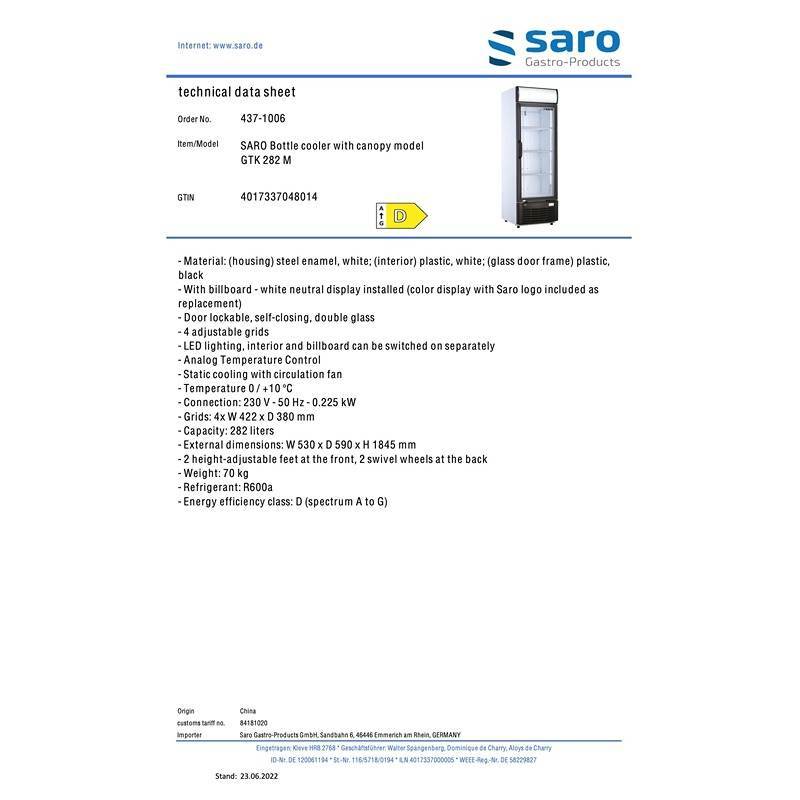 Saro Køleskab med ventilation GTK 282 - Billede 3